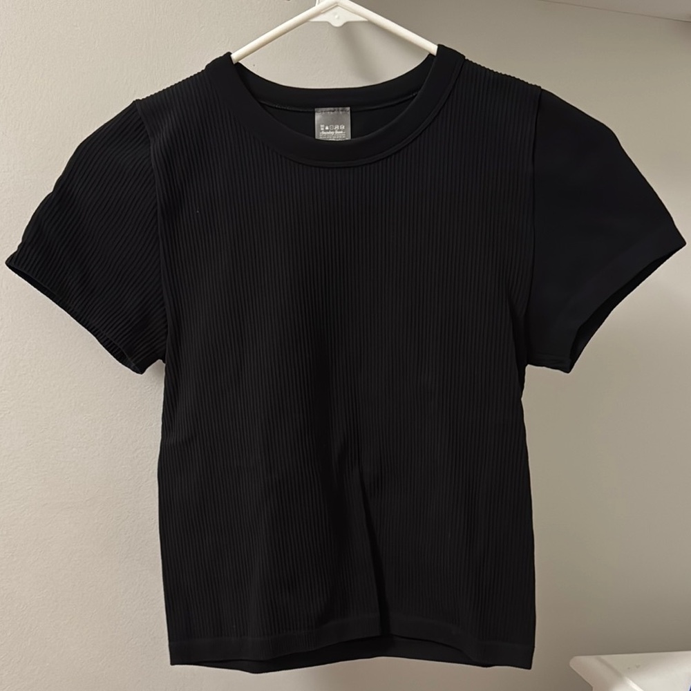Sunday Best Black Ribbed Tee